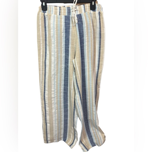 Mlle Gabrielle 100% Cotton Striped Draw string Lounge Pant - XL - Picture 1 of 8